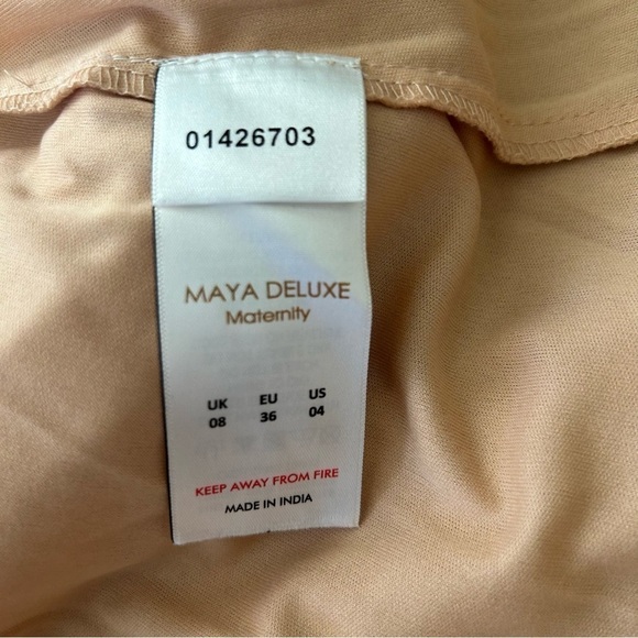 Maya Deluxe Maternity Mesh All Over Scattered Sequin Dress in Soft Peach sz 4 - Picture 8 of 9